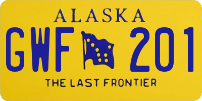 AK license plate GWF201