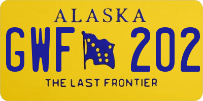 AK license plate GWF202