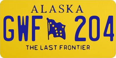 AK license plate GWF204