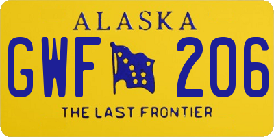 AK license plate GWF206