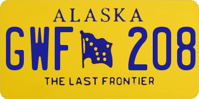 AK license plate GWF208