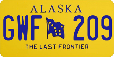 AK license plate GWF209