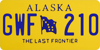 AK license plate GWF210