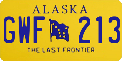 AK license plate GWF213