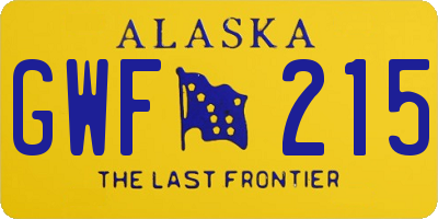 AK license plate GWF215