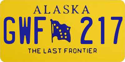AK license plate GWF217