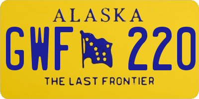 AK license plate GWF220