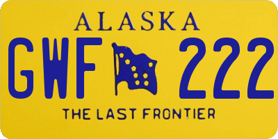 AK license plate GWF222