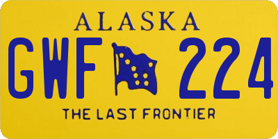AK license plate GWF224