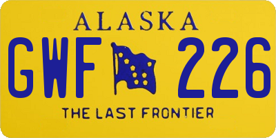 AK license plate GWF226