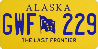 AK license plate GWF229