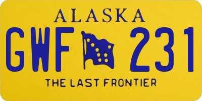 AK license plate GWF231