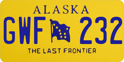 AK license plate GWF232