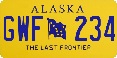 AK license plate GWF234