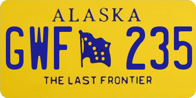 AK license plate GWF235