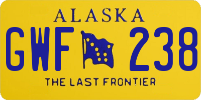 AK license plate GWF238