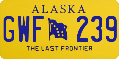 AK license plate GWF239