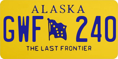 AK license plate GWF240