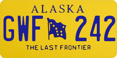 AK license plate GWF242