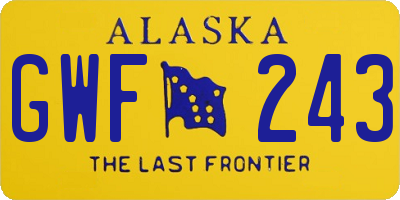 AK license plate GWF243