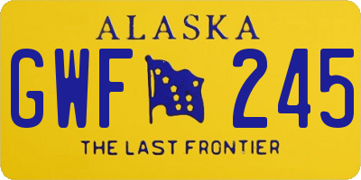 AK license plate GWF245