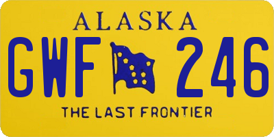 AK license plate GWF246