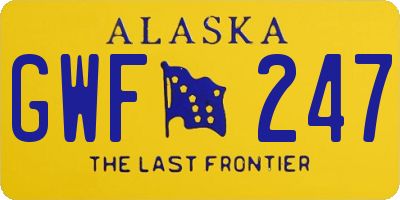 AK license plate GWF247