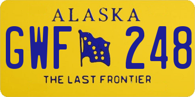 AK license plate GWF248