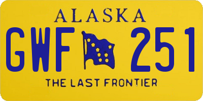 AK license plate GWF251