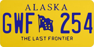 AK license plate GWF254