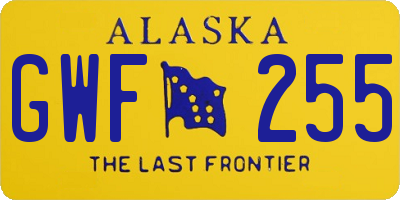 AK license plate GWF255