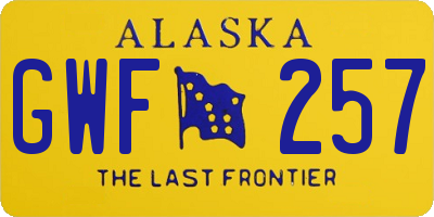 AK license plate GWF257