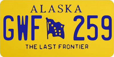 AK license plate GWF259