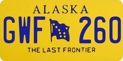 AK license plate GWF260