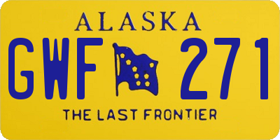 AK license plate GWF271