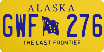 AK license plate GWF276