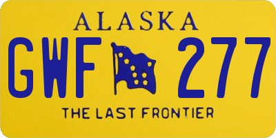 AK license plate GWF277