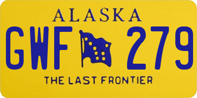 AK license plate GWF279