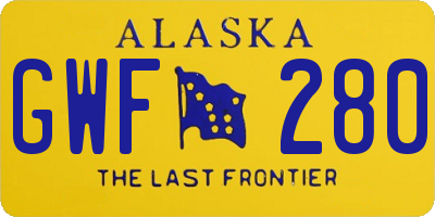 AK license plate GWF280