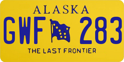 AK license plate GWF283