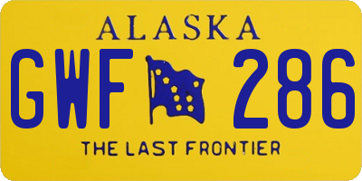 AK license plate GWF286