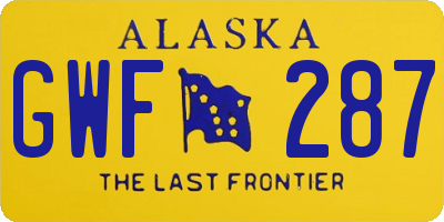 AK license plate GWF287