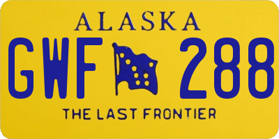 AK license plate GWF288