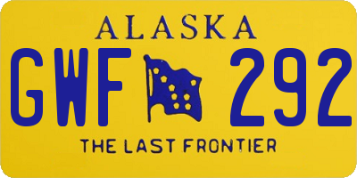 AK license plate GWF292