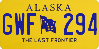 AK license plate GWF294