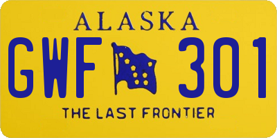 AK license plate GWF301