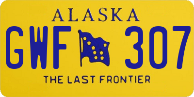 AK license plate GWF307