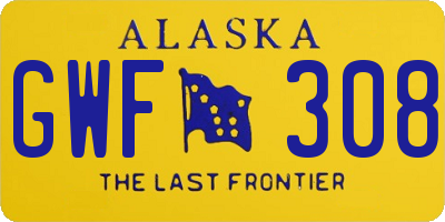 AK license plate GWF308