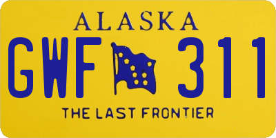 AK license plate GWF311