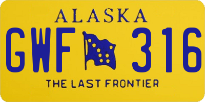 AK license plate GWF316